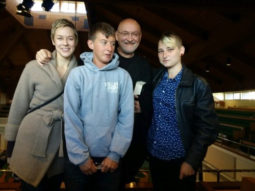 Can you tell how awkward and shaky Jess and I were while meeting Frank Darabont ..?He and his wife a