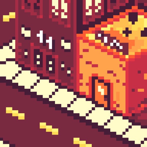 throwback to my first shot at pixel art ”11th street” and “xit” [2014]. made with dotpict.