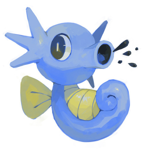 bluekomadori:wanted to paint some pokemon using only colors from gold/silver sprites + mixing them, 