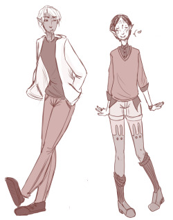 sweethearts-art:  Modern AU? Modern AU. I have this thing. I just. I need them to be friends. 