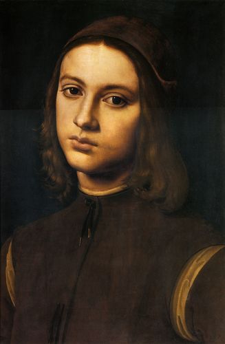 pietro-perugino:  Portrait of a young man, Pietro Perugino