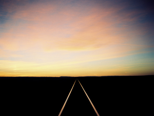 whatareweherefor:What could be one of my favorite images I’ve ever taken. The train tracks at dusk o