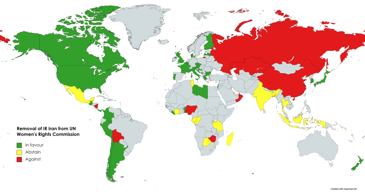 Mapsontheweb “vote On The Removal Of Iran From The Un Women S Rights Commission 14 Dec 2022