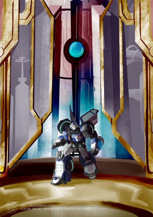 inappropriate-shenanigans:  Look at this badass lineart of Strongarm by baleenwhale I got to color in! Thank you so much for letting me work with it, I had so much fun making the BG around her. 