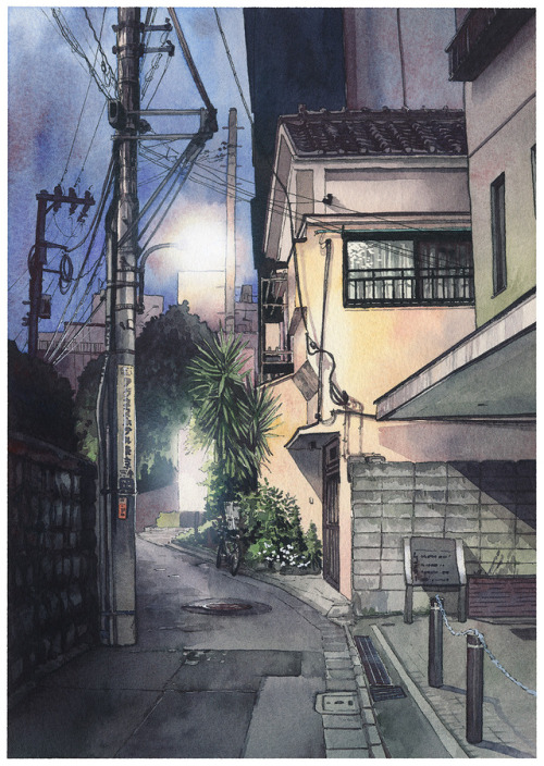 mydarkenedeyes: Mateusz Urbanowicz - Tokyo at Night (Watercolour on paper, 2017‒)