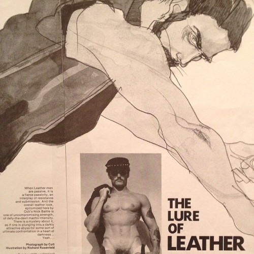 Drawing by Richard Rosenfeld for #honcho magazine @leslielohmanmuseum #leatherdaddy #leather