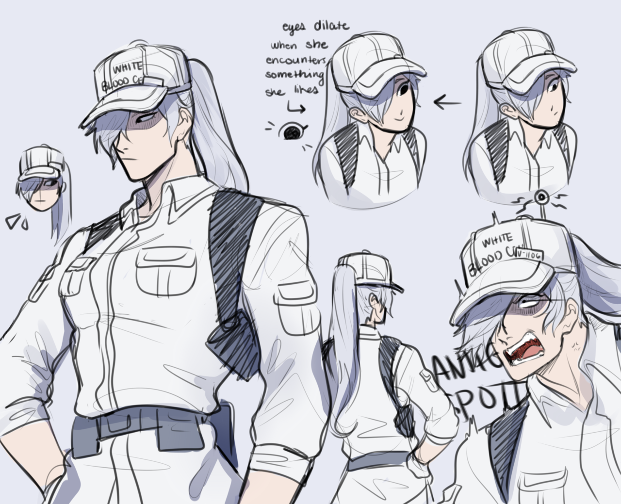 Male vs. Female white blood cells in Cells at Work, because if