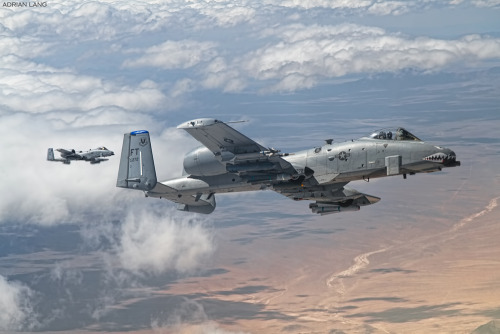 titanium-rain: Hogs! - A pair of A-10 Warthogs from the 23rd Fighter Group, based at Moody AFB, Geor