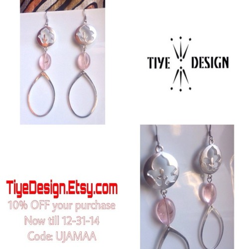 Tribal filigree with Rose Quartz accent & hoop dangle earrings $20 -10% OFF @ Etsy - Use CODE: UJAMAA #Accessories #adornments #AddictedToEarrings #AfricanDesign #Custom #Design #Etsy #earringaddict #earporn #earringfashion #earringsoftheday #Fashion...