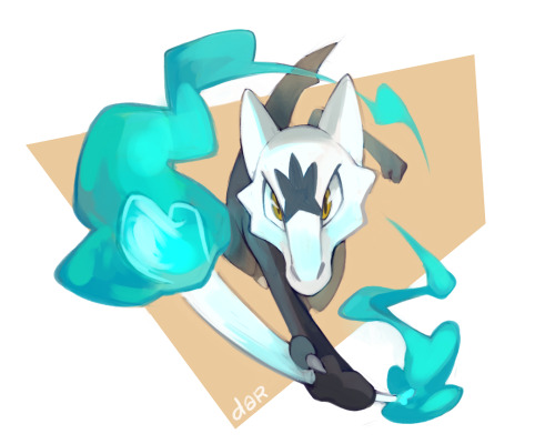 dar-draws:Day 29: Fave Alolan Form - ALOLAN MAROWAKDancing ghost, so very appropriate qvq