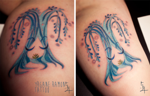 Blue Weeping Willow - tattoo -  by Yrgane RAMON - Do not copy