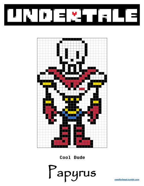 Undertale:  PapyrusUndertale is owned by Toby Fox.Find more Undertale perler bead patterns and links