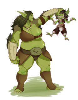 Unifawn:  Spaal’s Big Ole Gal Looking Very Annoyed At Dis Goblin. Bugbear And Goblin