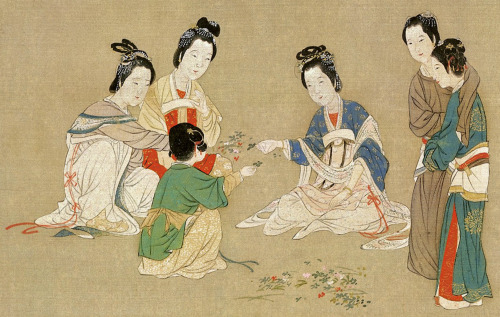 lycoris0:Traditional Chinese Hanfu in “Spring morning in the Han Palace” 《漢宫春晓图》(1494–1552) by Qiu Y