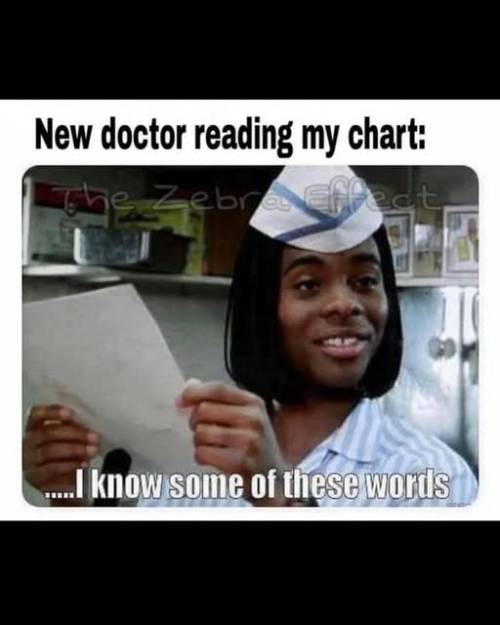 new doctor reading my chart:

[food worker reading a piece of paper]

...I know some of these words