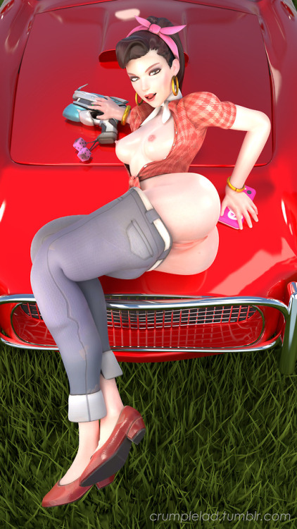 crumplelad: Laying on the Bonnet (4k) What are you waiting for? PNG image link Second pic of photoset of Cruiser D.Va D.Va model by @metssfm 