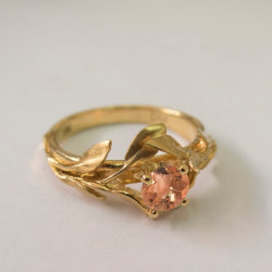 littlealienproducts:  Leaf Engagement Ring