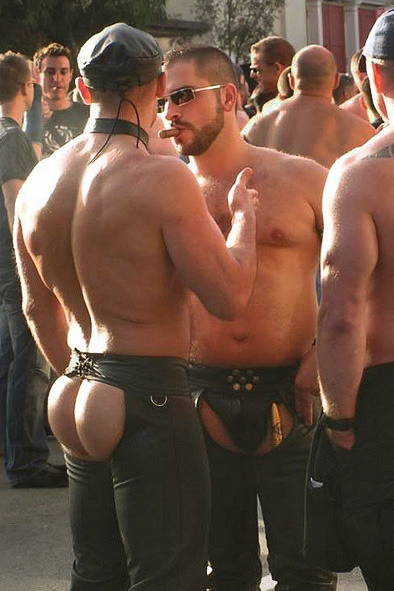 cloudyinsf: Nothing hotter than bare ass leather chaps !
