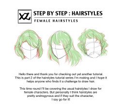 marksandtraces:  How to Draw : Hairstyles Pt. 2 Finally sat down and completed part 2 of the hair tutorial. Here I discuss how to draw hairstyles for female characters, although I think it can be applied for male characters as well. I mean..hair is hair
