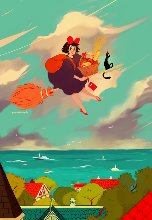 yuramoonbow:we can fly with our spirit!kiki for @ghiblizine ✨