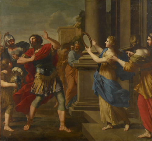 hildegardavon:Giovanni Francesco Romanelli, 1610-1662Jephta sees his daughter, n/d, 205x216 cmKunsth