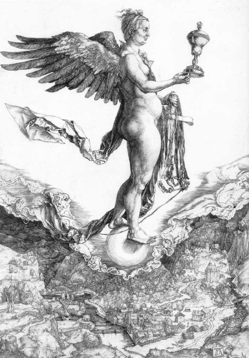 a-harlots-progress: Nemesis or Good Fortune by Albrecht Durer, 1502 www.backtoclassics.com/ga