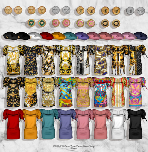 [RIMINGS] VERSACE Baroco Pattern Dress & Beret & EarringMARCH GIFTBOX - DRESS / HAT / EARRIN