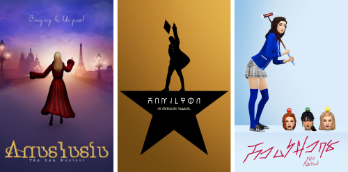 makesims:Broadway Posters in Simlish.