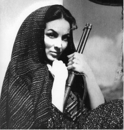 cburgoin:Mexican Natural Beauty: María Félix… La Doña with her rifle. https://painted-face.com/