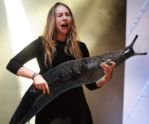 Someone started a Tumblr blog called Slug Solos with photos of musicians rocking out that have had their guitars replaced with giant slugs.