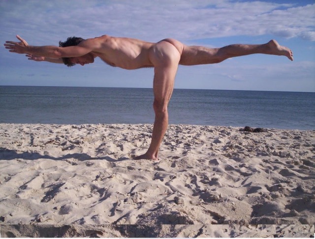 Butt-Boys:he Does Naked Morning Yoga Every Day. 