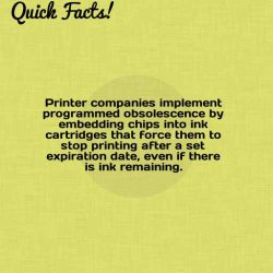 dailycoolfacts:  Quick Fact: Printer companies implement programmed obsolescence by embedding chips into ink… | For more info about this fact visit: http://bit.ly/2F98YY7  @empoweredinnocence 