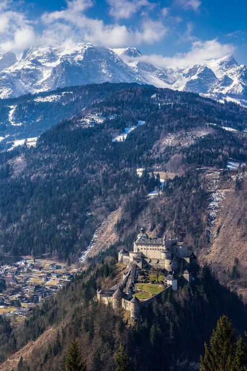 The castle and the mountains, Burg Hohenwerfen / Austria (by ttzvika). 