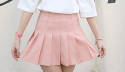 6ium:  Pink A-Line Mini Skirt