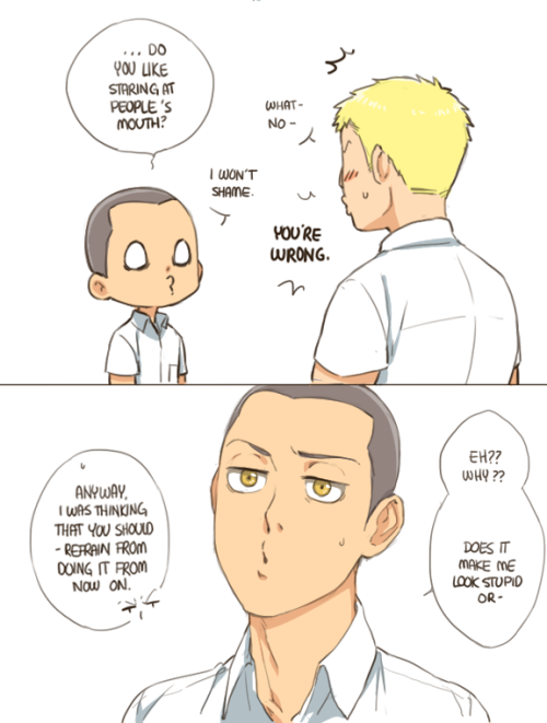 miyajimamizy:  Connie is so cute and Reiner likes smol cutie  Instagram