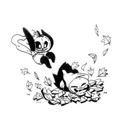 mac-rabbit:  First week of Inktober ! :D Little Pumpkin and Reaper on their Fall adventures ! 