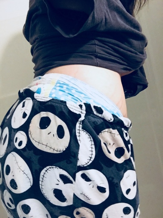 *dresses in black and greys * yeah, I’m a tough hardcore badass kinda chick! 🖤✨-.. *notices pink and blue diaper poking out of jammies*……*blushes and quickly pulls down shirt, looking away*… I-I’m… I’m still a badass…