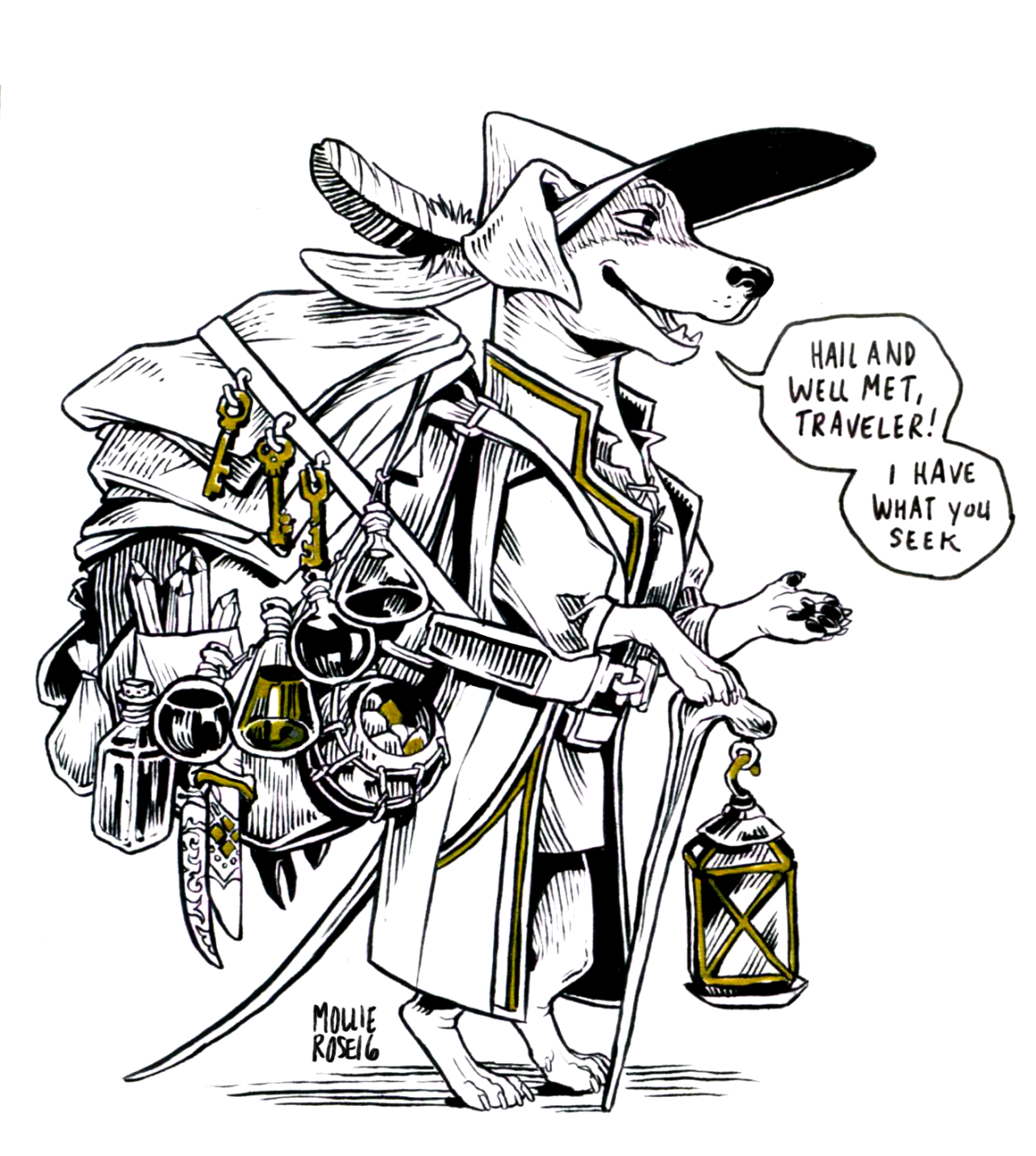 friendswithfangs:  Some fantasy doggies for the last few days of #inktober– inspired