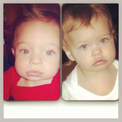 My son #berlinbenjamin and my niece #madeleineemma side by side around the same age.. Cute looks run in my family.