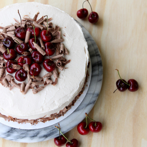 confectionerybliss:Boozy Cherry Chocolate Cake | Everybody Loves Pretty