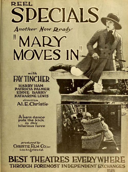 Advertisement, Moving Picture World, June 1919 for the film Mary Moves In (USA,1919).Mary Moves In (
