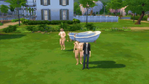 landofdoom:  fuckyeahdementia:  A sims mod can let you wear a bathtub as a hat which