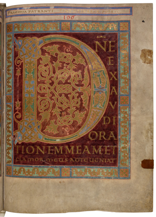 Ornamental initial from the Folchart-Psalter, 875. Abbey library of Saint Gall ©Stiftsbibliothek 