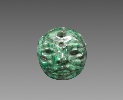 ancientpeoples:Olmec culture, Mexico, c. 900-400 BC1. Miniature jadeite mask, 3.80 x 3.20 cmSource: 