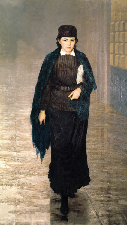 Student Girl (1883). Nikolai Aleksandrovich Yaroshenko (Russian 1846-1898). Oil on canvas. Kaluga Re