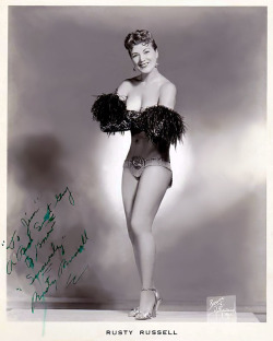 Rusty Russell     Water-Damaged Vintage 50’S-Era Promo Photo Personalized: “To