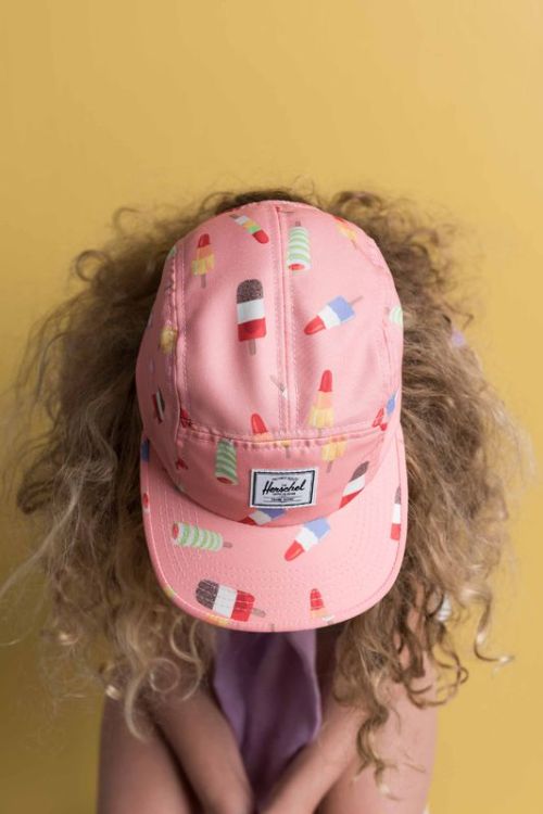 New spring 2016 headwear from Herschel Supply for your kiddos. Love this ice-cream patterned camp ca