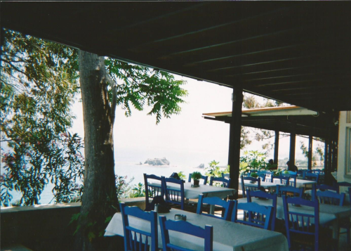 dining by the sea.kodak disposable. expired 07. cyprus 14.