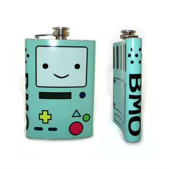 noisilyatomicpeace:Adventure Time BMO Flask