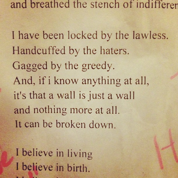 “A wall is just a wall and nothing more at all . It can be broken down ” - #assata ….This #poem is appropriate for today ( everyday) #immigration #borders #dream8 #dream9 #undocumented